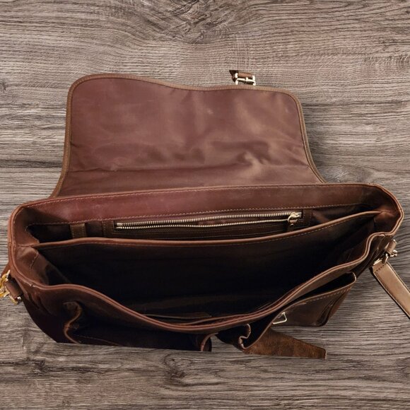 Genuine Coach Leather Laptop Attache Shoulder Case Bag in Brown - Picture 3 of 4